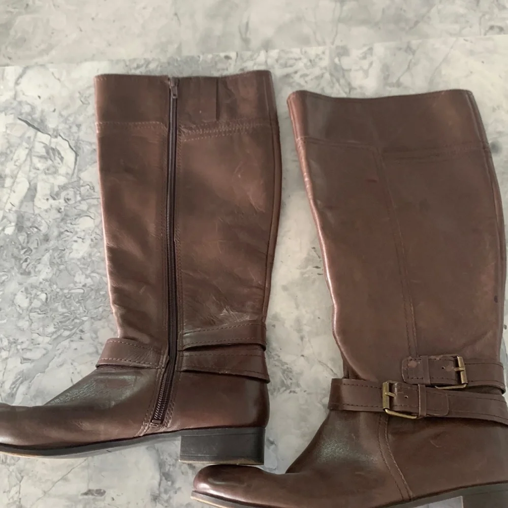 Nine West leather riding boots 9 - Picture 1 of 5